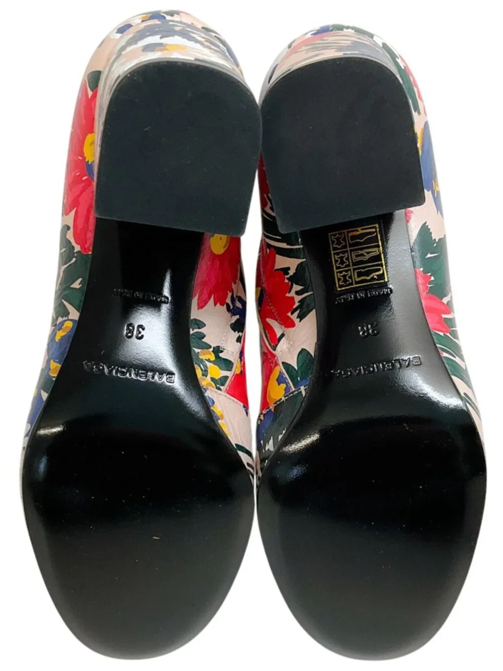 Balenciaga Multi Floral Print Leather Booties - Picture 8 of 12